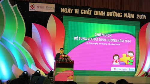 Hội nghị triển khai “Ngày vi chất dinh dưỡng 2014” tại Hà Nội chiều 1/12.