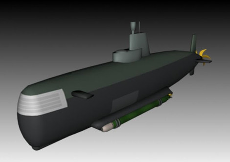 Ảnh đồ họa tàu ngầm mini lớp Yugo.