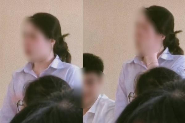 Nu sinh khoc nuc no khi ca lop khong chiu chup ky yeu