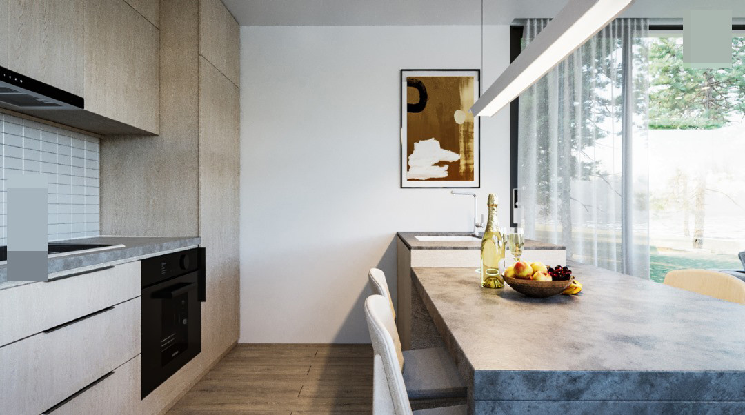 Ánh sáng phòng ăn không quá gắt với tông đèn trắng nhẹ nhàng.