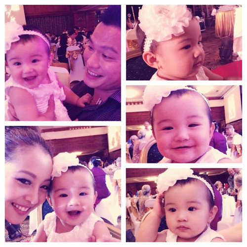 Cô bé là kết quả tình yêu của cặp đôi Jennifer Phạm và chàng doanh nhân Đức Hải, sau đám cưới của họ vào tháng 12/2012.