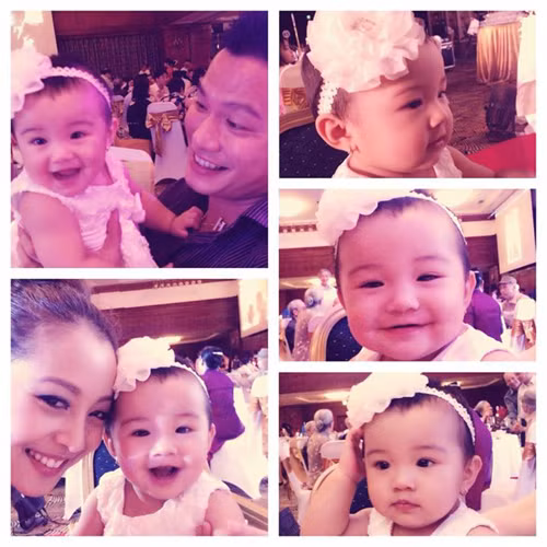 Cô bé là kết quả tình yêu của cặp đôi Jennifer Phạm và chàng doanh nhân Đức Hải, sau đám cưới của họ vào tháng 12/2012.