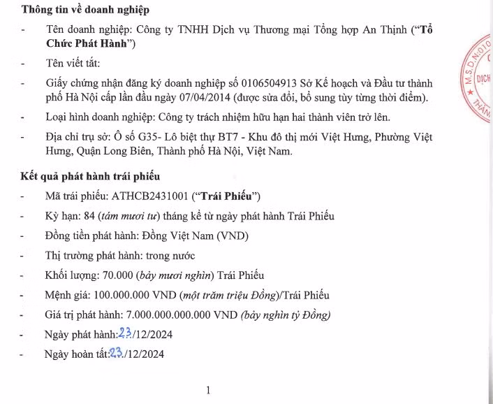 Biet gi ve cty An Thinh“hut” thanh cong 7.000 ty tien trai phieu?