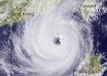 Hình ảnh vệ tinh siêu bão Megi tấn công Philippines tháng 10/2010 trước khi tràn qua Trung Quốc với sức gió 268 km/h.