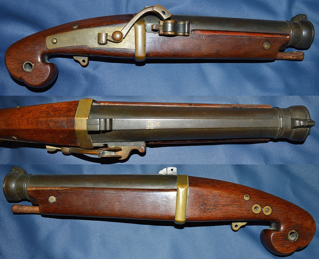 Tanegashima được cho là có nguyên mẫu từ súng hoả mai được sản xuất ở Goa - một thuộc địa của Bồ Đào Nha tại Ấn Độ. Cái tên tanegashima được bắt nguồn từ tên hòn đảo Tanegashima ở phía nam Nhật Bản - nơi thuyền của các nhà thám hiểm người Bồ Đào Nha ghé vào tránh bão năm 1543.