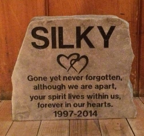 Tấm bia tưởng niệm thú cưng có giá khoảng 2 triệu đồng. Ảnh: eBay.