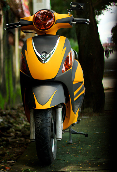 Chóa đèn cũng được sơn phủ pha lê cho phù hợp với tổng thể xe.