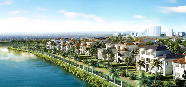 Khu biệt thự lâu đài Chateau có quy mô 116.538 m2 mang phong cách hiện đại sang trọng của lối sống thời thượng, với 103 biệt thự (67 căn biệt thự đơn lập và 36 căn biệt thự phố vườn).