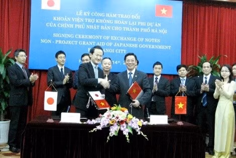 Trong gói viện trợ vừa ký giữa Chính phủ Nhật Bản với UBND TP Hà Nội về gói viện trợ không hoàn lại, Nhật Bản sẽ cung cấp cho công an TP Hà Nội những chiếc ô tô thế hệ mới thân thiện với môi trường như: xe hơi hybrid, xe hơi điện, xe hơi diesel sạch... với tổng giá trị 500 triệu Yên (tương đương 100 tỷ đồng). Ảnh: An ninh Thủ đô.
