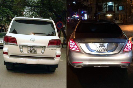 Vài tháng trước đây, dư luận cũng xôn xao về vụ việc 2 chiếc LX570 cùng mang biển kiểm soát 30A-388.88. Theo CATP Hà Nội, một trong 2 chiếc xe này được đeo biển giả hoặc đây cũng có thể là trò đùa của photoshop.