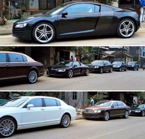 Mới đây, một dàn 6 chiếc siêu xe bất ngờ xuất hiện trên đường phố tại thị xã Cao Bằng (tỉnh Cao Bằng) khiến người dân quanh khu vực được phen mãn nhãn. Trong số này có tới một nửa là siêu xế Bently, còn lại là Audi R8 và Mercedes. Được biết, giá của một chiếc Bently Continental Flying Spur Speed khi về tới Việt Nam có giá không dưới 10 tỷ đồng.