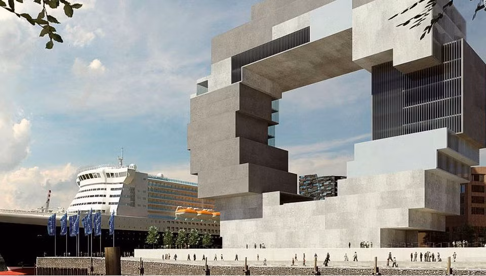 Trung tâm khoa học Hamburg: Tòa nhà là thiết kế đầy tham vọng của các kiến trúc sư Hà Lan, bao gồm 10 khối lớn xếp lại có hình dạng như một chiếc nhẫn. Nó được ví như một ngăn xếp khổng lồ của Tetris nhưng thiếu một khối ở giữa.