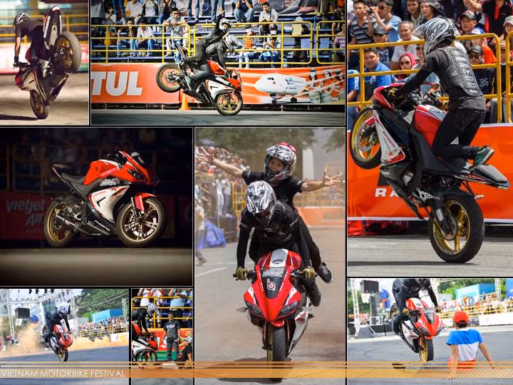Ngày hội còn có màn biểu diễn kỹ năng lái xe gymkhana stunt do CLB Thaistunter (Thái Lan), Ghost (Ấn Độ) cùng các nhóm biểu diễn mô tô khác trong nước thực hiện.