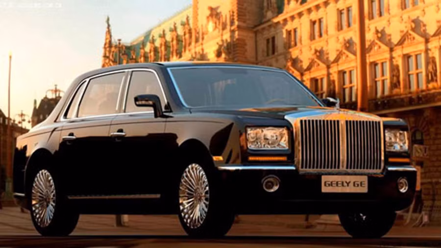 Geely GE: là mẫu xe sang của Geely Motor có nhiều nét tương đồng với thiết kế của Rolls-Royce Phantom.