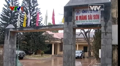 Trụ sở Công ty Xi măng Sài Sơn. Ảnh cắt từ clip của Bản tin tài chính kinh doanh.