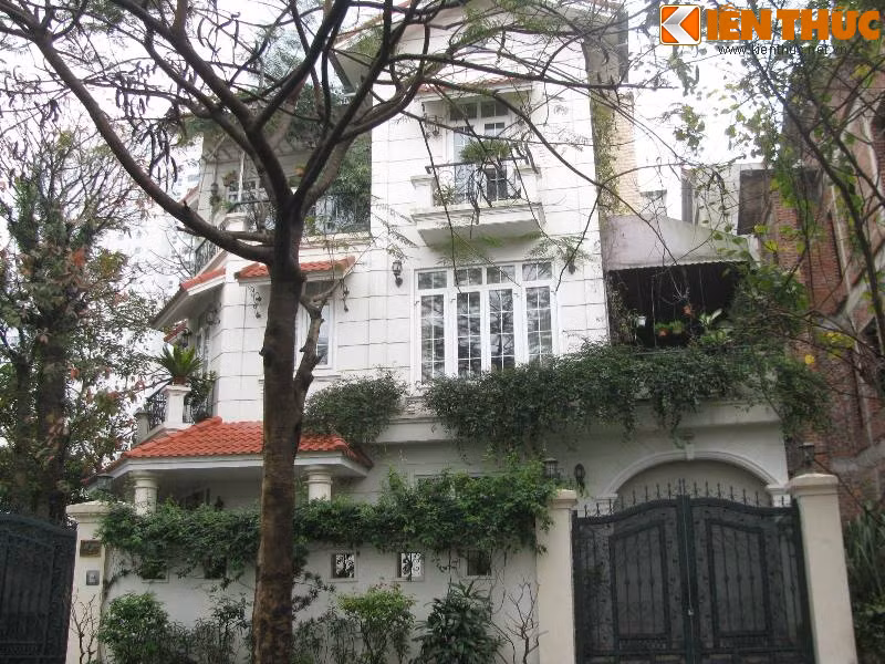 Chủ biệt thự ở khu đô thị Mễ Trì Hạ (xã Mễ Trì, huyện Từ Liêm) khá chuộng các khóm cây xanh và bố trí tương xứng ở các vị trí trên ngôi nhà.