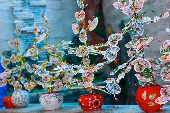 Các sản phẩm cây lộc tiền mà Hưng rao bán.