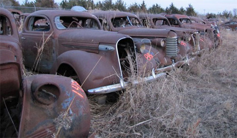 Những chiếc xe trong bộ sưu tập hầu hết đã rỉ sét.