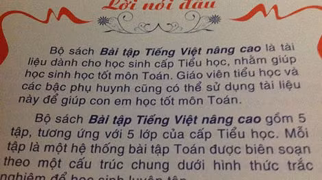 Lỗi sai trong phần "Lời nói đầu" của cuốn sách. Ảnh: VOV