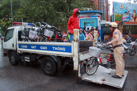 Toàn bộ phương tiện vi phạm sẽ được đưa về đội chờ xử lý.