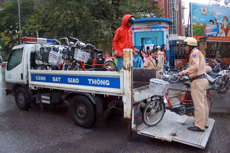 Toàn bộ phương tiện vi phạm sẽ được đưa về đội chờ xử lý.