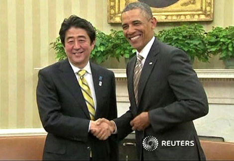 Thủ tướng Nhật Shinzo Abe và Tổng thống Mỹ barack Obama.