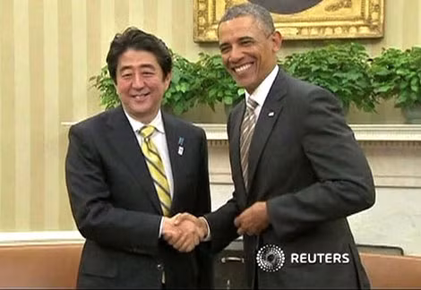 Thủ tướng Nhật Shinzo Abe và Tổng thống Mỹ barack Obama.