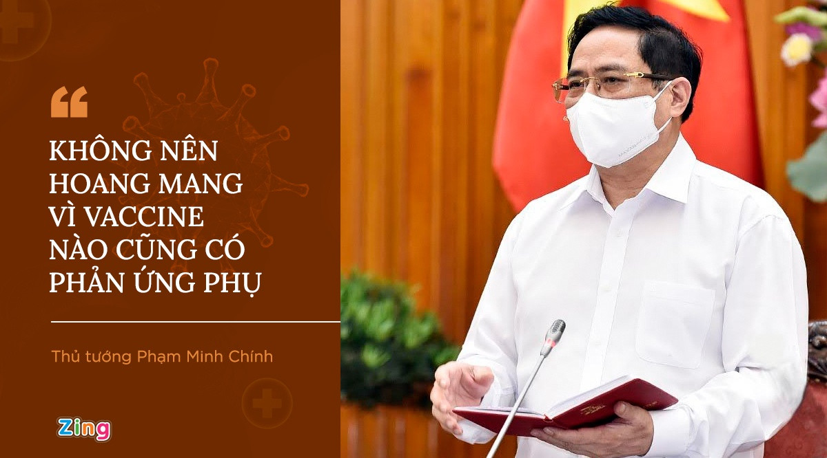 Tiếp xúc cử tri để vận động bầu cử tại Cần Thơ hôm 8/5, Thủ tướng Phạm Minh Chính nhắc ngay đến sự cố một nhân viên y tế tại An Giang tử vong sau khi tiêm vaccine do sốc thuốc. Ông lưu ý phải giải thích cặn kẽ, tránh để người dân hốt hoảng, không dám tiêm vaccine nữa. Thủ tướng cho rằng tiêm vaccine có trục trặc nhưng không nên hoang mang, vì vaccine nào cũng có phản ứng phụ. Tuy nhiên, Bộ Y tế phải hạn chế hậu quả xấu.
