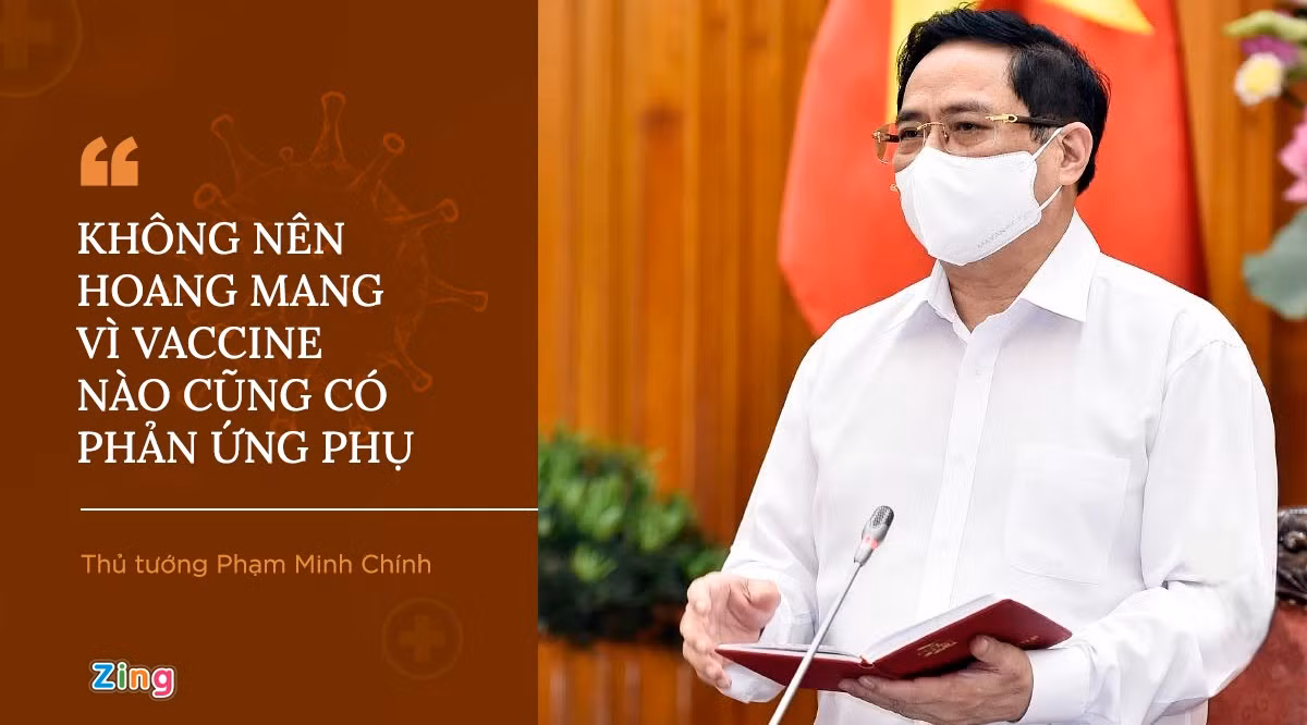 Tiếp xúc cử tri để vận động bầu cử tại Cần Thơ hôm 8/5, Thủ tướng Phạm Minh Chính nhắc ngay đến sự cố một nhân viên y tế tại An Giang tử vong sau khi tiêm vaccine do sốc thuốc. Ông lưu ý phải giải thích cặn kẽ, tránh để người dân hốt hoảng, không dám tiêm vaccine nữa. Thủ tướng cho rằng tiêm vaccine có trục trặc nhưng không nên hoang mang, vì vaccine nào cũng có phản ứng phụ. Tuy nhiên, Bộ Y tế phải hạn chế hậu quả xấu.