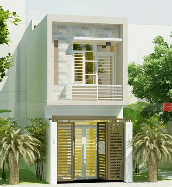 Thiết kế ban công tầng 2 đua ra tạo sự lạ mắt cho mặt tiền