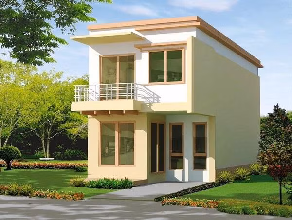 Mẫu nhà ống 2 tầng này có thiết kế đơn giản, giúp tiết kiệm chi phí một cách tối đa