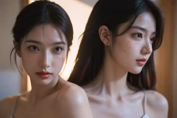  2. Nốt ruồi gần khóe mắt: Nốt ruồi gần khóe mắt, đặc biệt là gần thái dương, được gọi là nốt ruồi hoa đào.