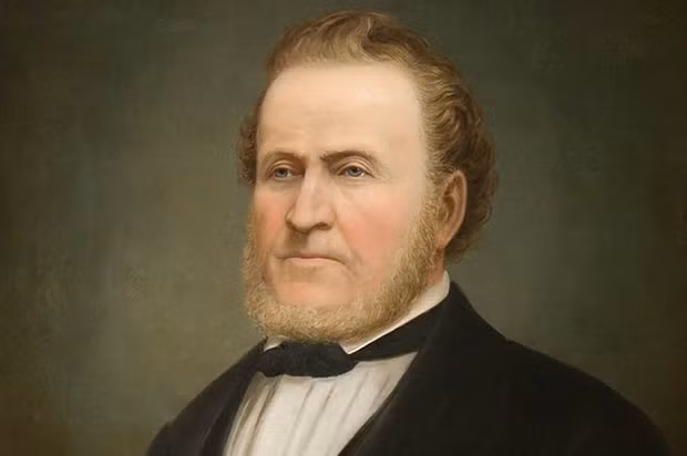 2. Brigham Young (1858). Brigham Young là lãnh đạo lỗi lạc của cộng đồng người theo đạo Mormon và có công gây dựng “vùng đất hứa” thành phố Salt Lake. Ông dẫn đầu Giáo hội “Thánh hữu ngày sau” tới Utah những năm 1840 và sau đó được coi như người lập ra chính phủ đầu tiên trên mảnh đất này. Vì lo ngại Young và các tín đồ Mormon sẽ lập chế độ thần quyền Utah nên vào năm 1857, Tổng thống James Buchanan đã cử một đội viễn chinh chiếm lại quyền kiểm soát vùng đất này.