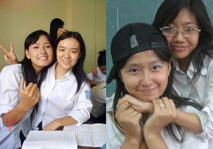 Mai Phương Thúy thời áo trắng, đã gây ấn tượng bởi sống mũi thẳng tắp.