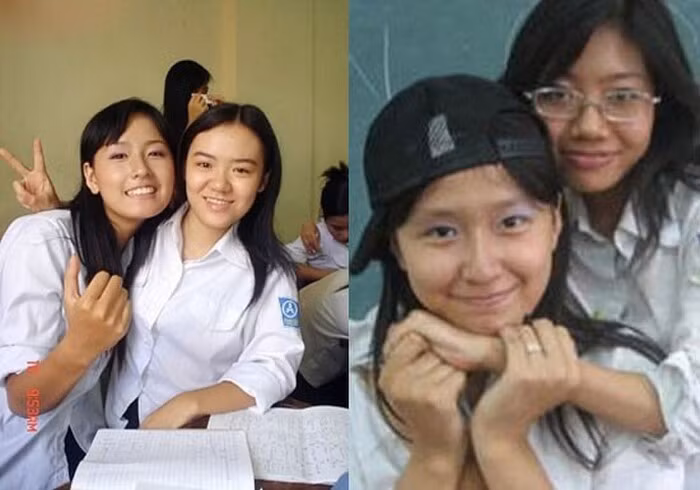 Mai Phương Thúy thời áo trắng, đã gây ấn tượng bởi sống mũi thẳng tắp.