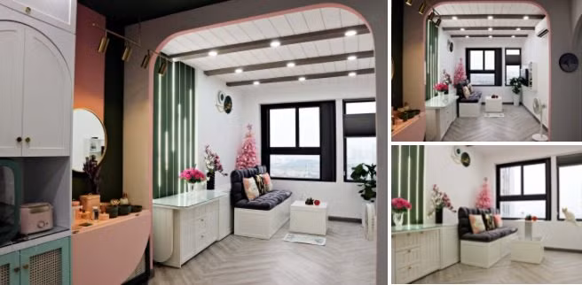 Can ho vintage voi mau chu dao xanh, hong xinh nhu nha cho bup be-Hinh-6