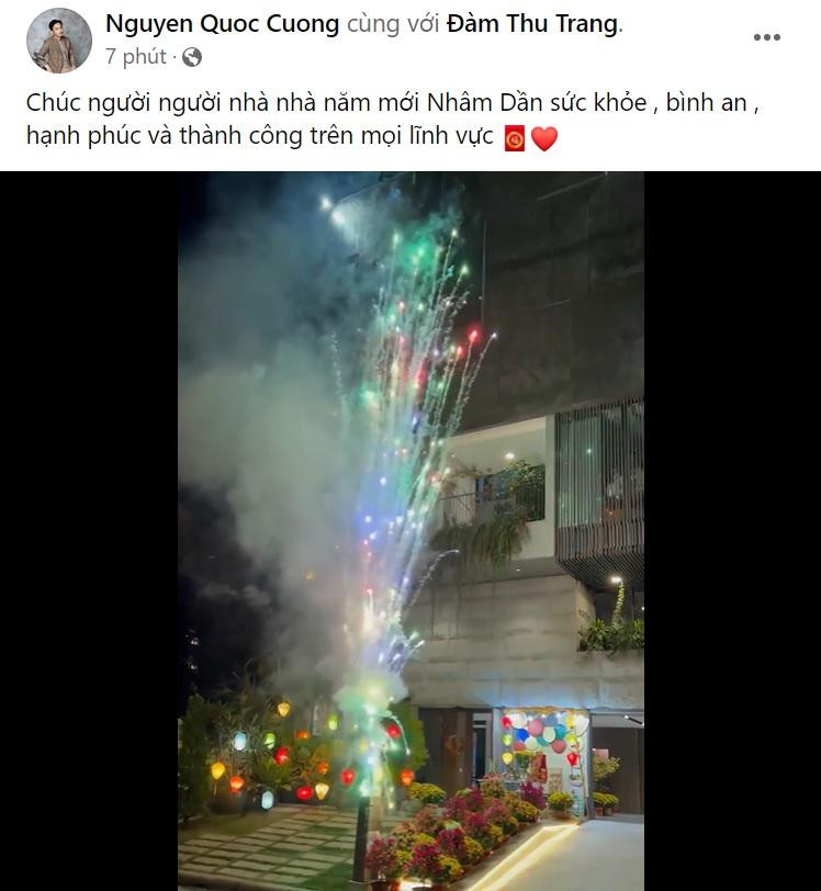 ửi lời chúc năm mới, Cường Đô La đính kèm clip biệt thự lung linh đón giao thừa.