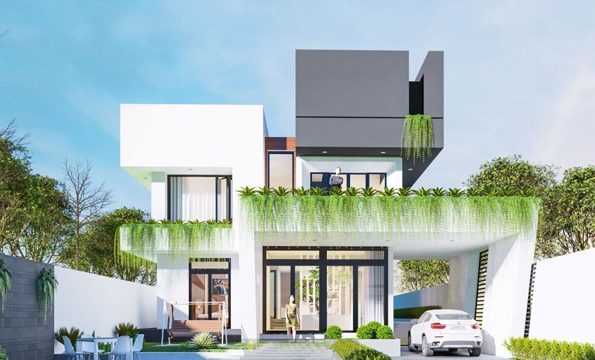 Mau biet thu hien dai 2 tang tien nghi, vua tui tien duoc ua chuong