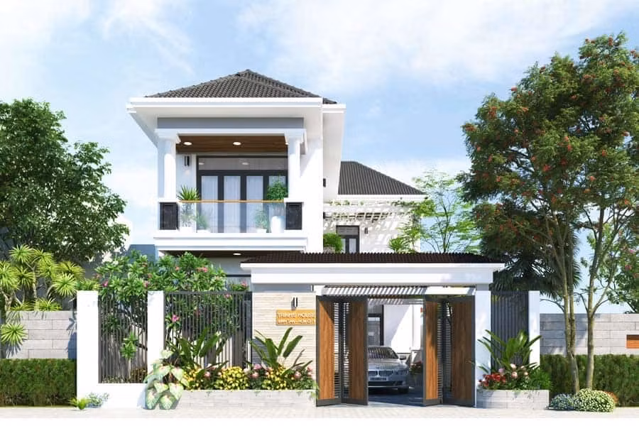 Với những nét đặc trưng trong thiết kế, đơn giản nhưng không đơn điệu, biệt thự hiện đại 2 tầng phù hợp với những gia chủ thích sự khỏe khoắn, phóng khoáng, tự do