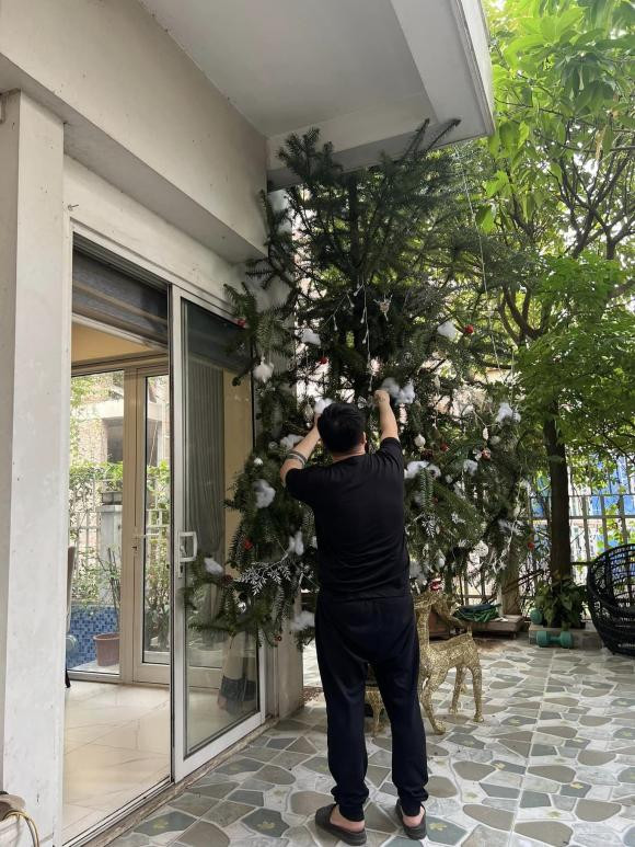 Ca sĩ Ngọc Anh được người em thân thiết tặng cây thông tươi.