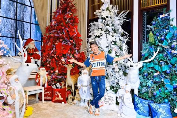 Cũng như mọi năm, năm nay Đàm Vĩnh Hưng trang hoàng biệt thự để các fans đến chơi.