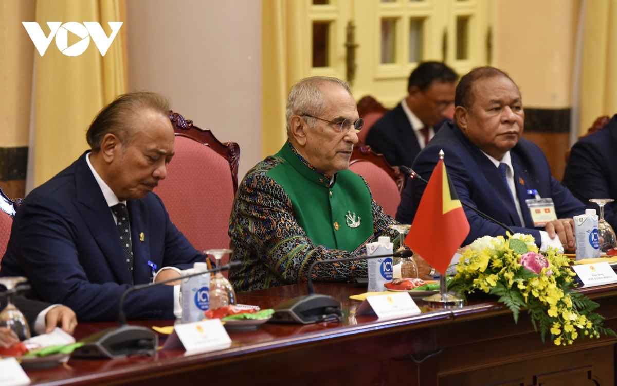 Trước khi tiến hành hội đàm, Tổng thống Timor Leste Jose Ramos-Horta đã bày tỏ sự thương tiếc và chia buồn về sự ra đi của Tổng Bí thư Nguyễn Phú Trọng.