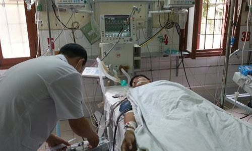 Nạn nhân Lâm khi còn điều trị tại bệnh viện.