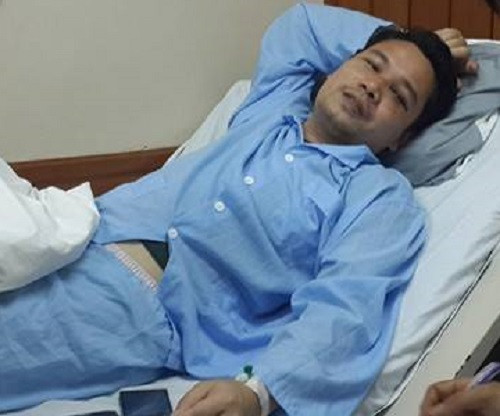 Ông Trần Hoài Nam đang điều trị tại bệnh viện Việt Đức.