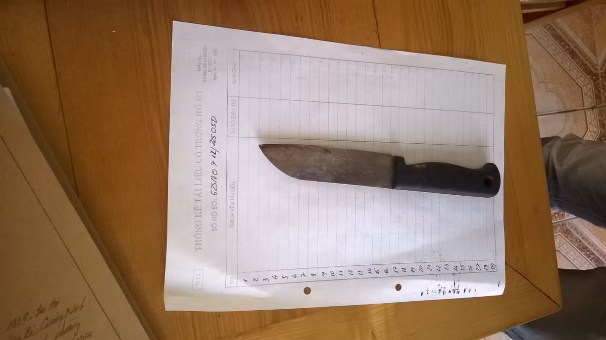 Con dao mà đối tượng Thùy dùng để đâm cha ruột.