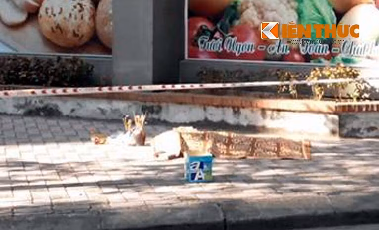 Khu vực người phụ nữ rơi xuống đất tử vong.