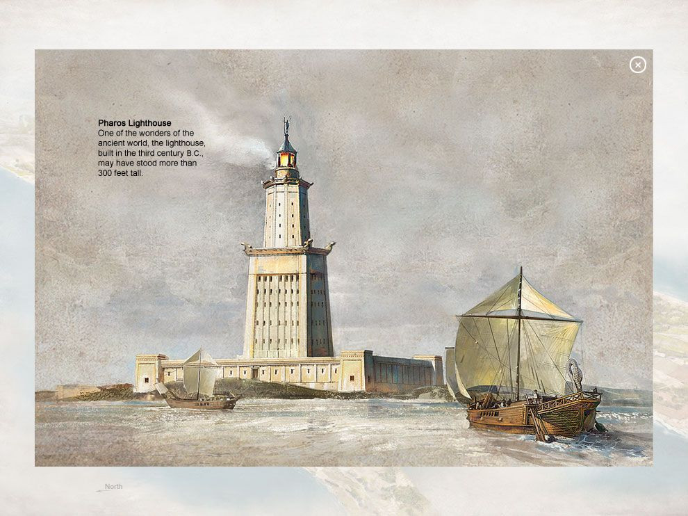 Đỉnh của hải đăng có đặt một tấm gương phản chiếu ánh mặt trời vào ban ngày; hay một ngọn lửa vào ban đêm.