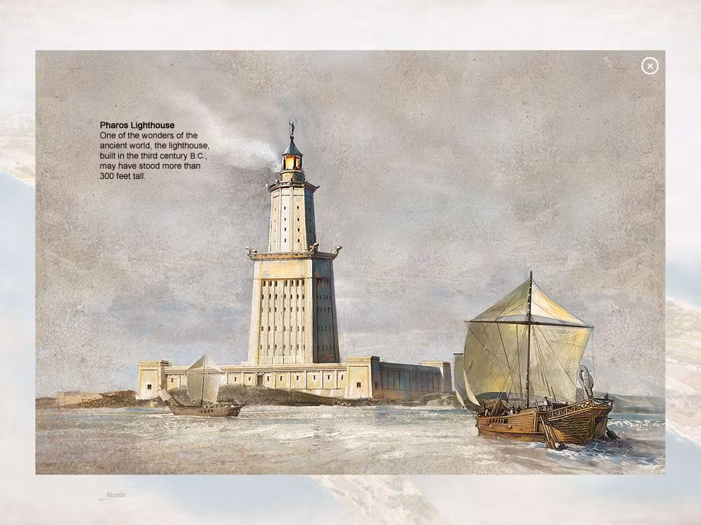 Đỉnh của hải đăng có đặt một tấm gương phản chiếu ánh mặt trời vào ban ngày; hay một ngọn lửa vào ban đêm.