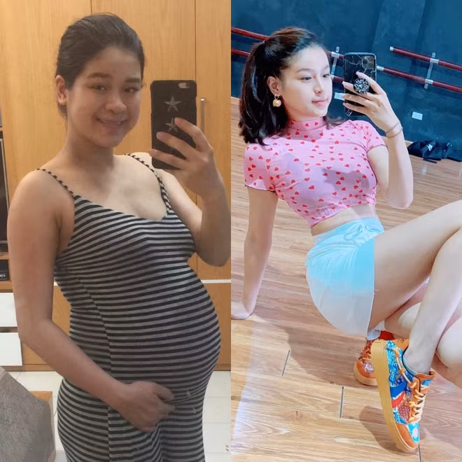 Nguoi phu nu giam 16 kg sau khi sinh con