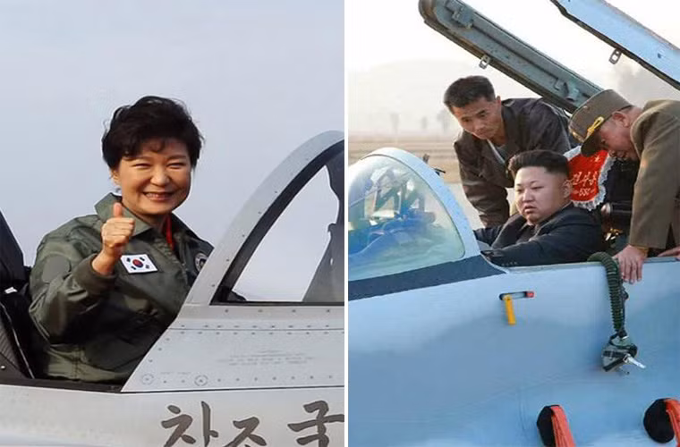 Tổng thống Hàn Quốc Park Geun-hye ngồi trên buồng lái tiêm kích hạng nhẹ FA-50 trong buổi lễ kỷ niệm ngày triển khai chiến đấu FA-50, 29/10. Một ngày sau (30/10), nhà lãnh đạo Triều Tiên Kim Jong-un cũng lên ngồi buồng lái tiêm kích đánh chặn MiG-29B trong chuyến thị sát kiểm tra khả năng sẵn sàng chiến đấu của lực lượng không quân.